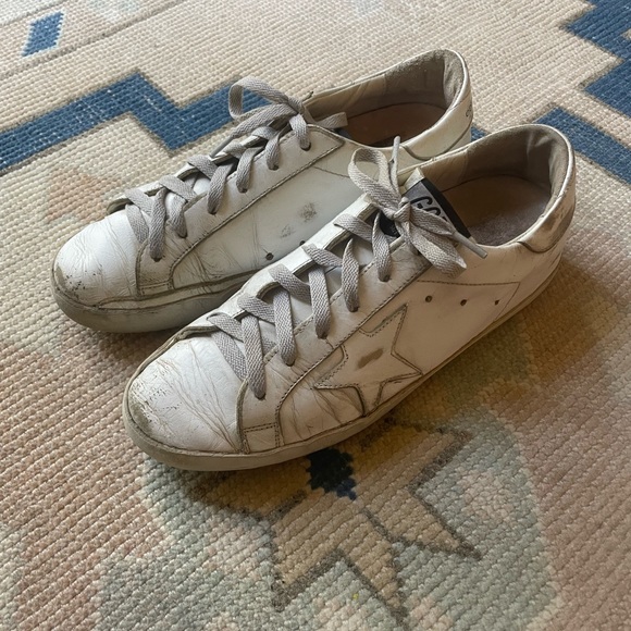 Golden Goose Superstar White Leather Sneakers - Picture 13 of 14